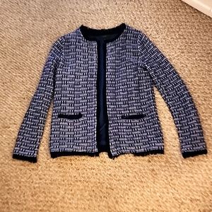 J.CREW blue boucle cardigan xs